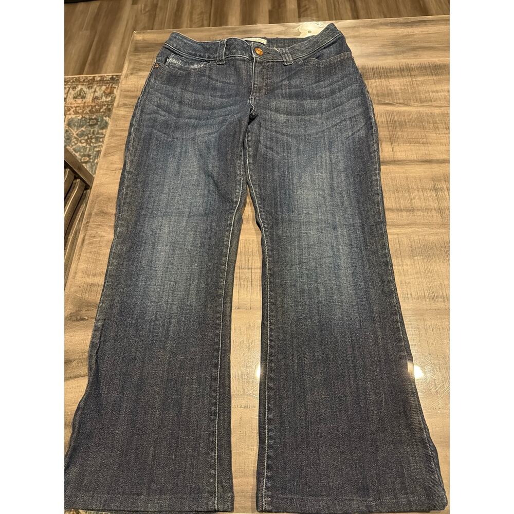 Lee women’s secretly slender dark jeans, size 14 petite